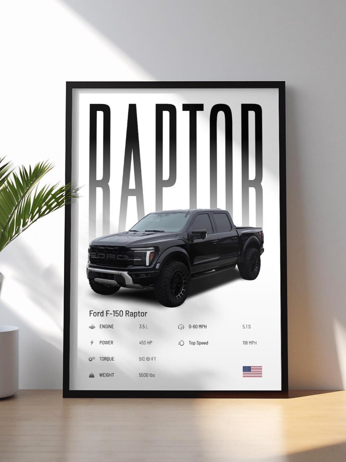 Ford Rapter Poster Ford F-150 Raptor Poster | Car Print | Pickup Truck Poster | Off-road ...