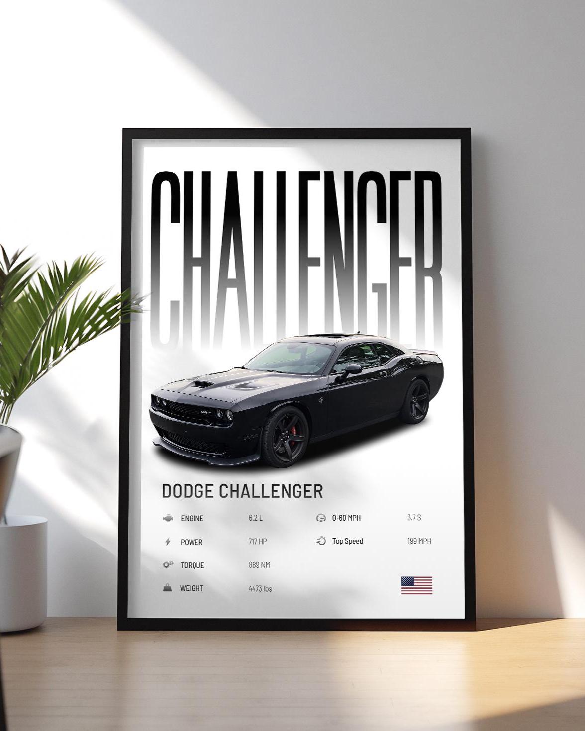 Dodge challenger poster - Etsy 日本