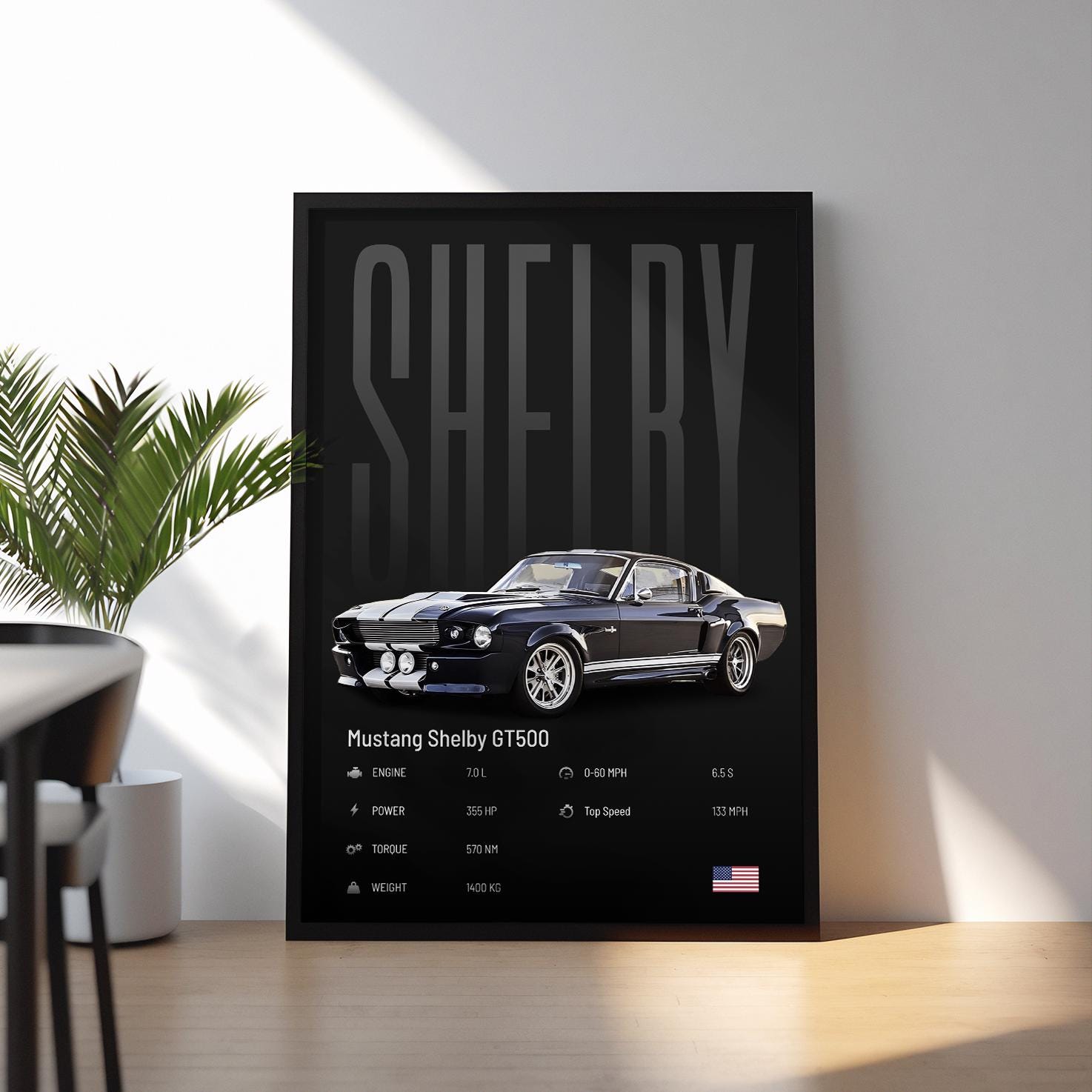 Ford Mustang Shelby GT500 Poster | Car Print | Muscle Car Poster ...