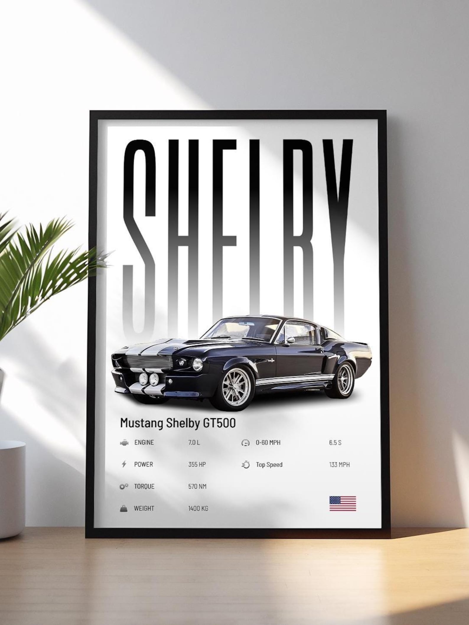 Ford Mustang Shelby GT500 Poster | Car Print | Muscle Car Poster ...