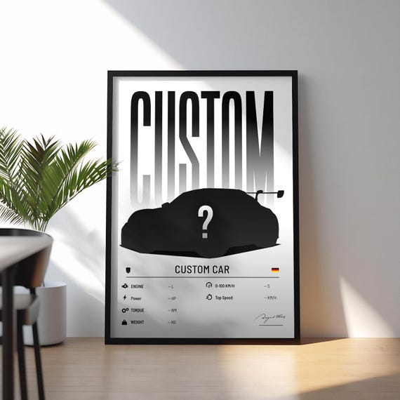 Custom Car Poster | Hyper Car Poster | Super Car Print | Art Print | Poster | Home Decor | Car Wall Decor