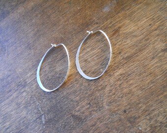 Medium Hammered Sterling Hoops