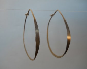 Medium 14k gold filled Hammered Hoops