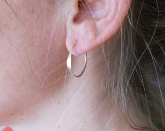 X small 14k gold filled Hammered Hoops