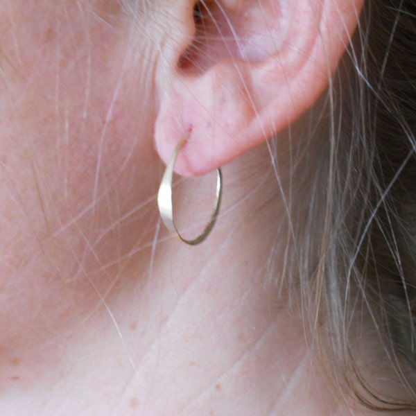 X small 14k gold filled Hammered Hoops