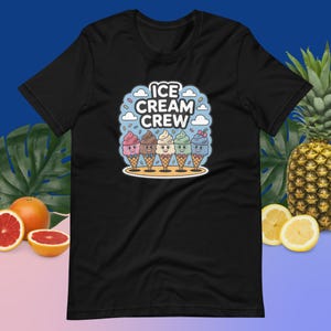Unisex t-shirt , Funny Ice Cream Enthusiast&#39;s Club: A Summer Vibe T-shirt for the Cone Crew