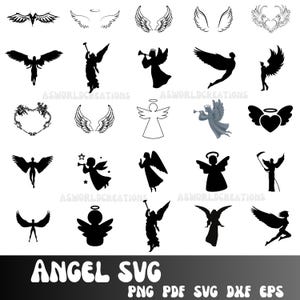 Angel Svg Bundle, Angel PNG Bundle, Angel Clipart, Angel SVG Cut Files for Cricut, Christmas Angels Svg