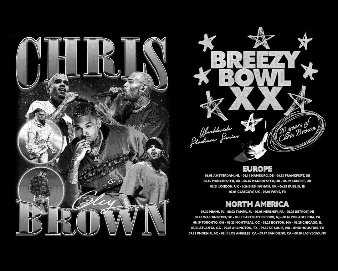 Chris Brown Breezy Bowl Tour Dates Design - Etsy