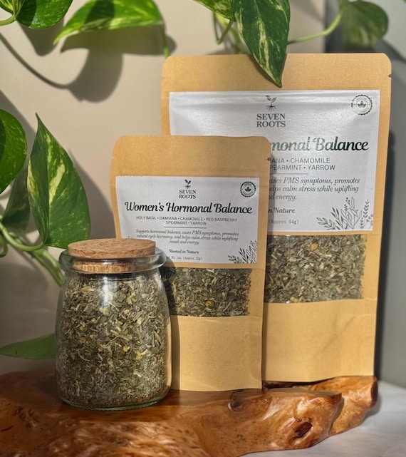 Hormonal Balance Tea | Red Raspberry, Damiana | PMS | PCOS | Seven Roots