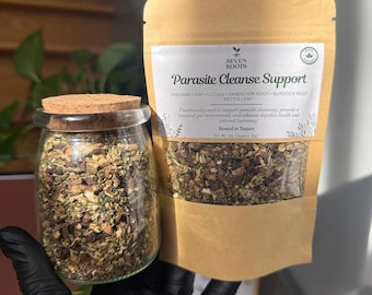 Té de hierbas antiparasitarias / Apoyo intestinal / Alivio de la hinchazón / Mezcla de limpieza natural / Seven Roots