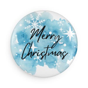 Fridge Magnet, Button Magnet, Round (1 & 10 pcs), Merry Christmas
