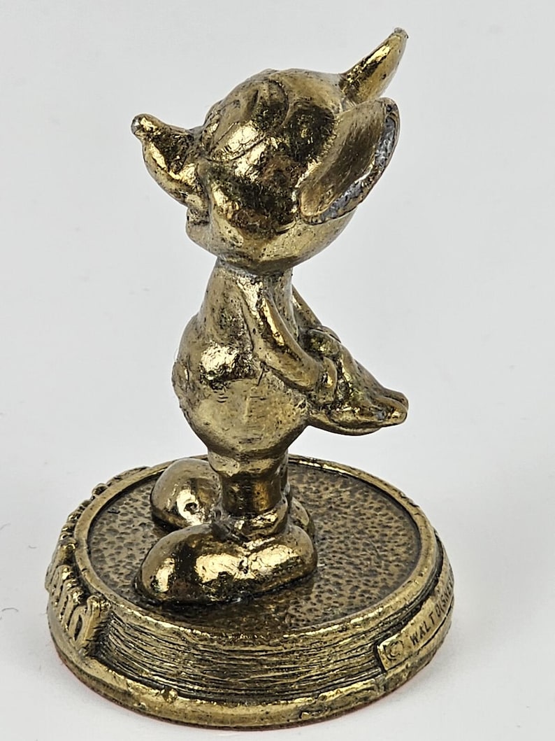 Vintage Disneyland Mickey Mouse messing presse-papier beeldje souvenir bureaudecor afbeelding 2