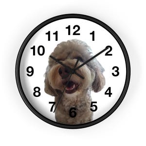 Dog Lover&#39;s Wall Clock - Cute Aussiedoodle Decor, Personalized Gift, Animal Lover Wall Art, Home Office Clock, Unique Dog Gift