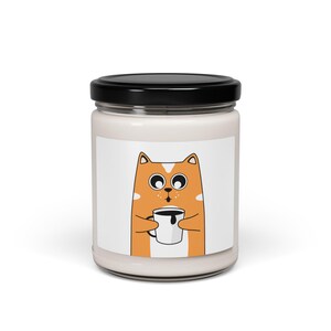 Cute Cat Scented Soy Candle, Cozy Home Decor, Gift for Cat Lovers, Relaxing Aromatherapy, Cat-Themed Candle