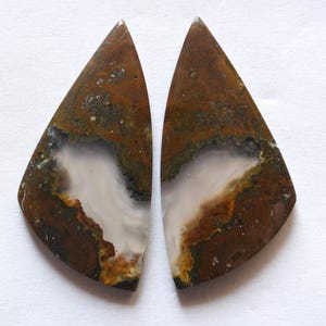 47.20 Cts Natural Thunder Egg Agate (40mm X 19.4mm each) Cabochon Loose Match Pair