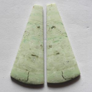 48.85 Ct Natural Green Lace Agate (45mm X 19.7mm each) Cabochon Loose Match Pair