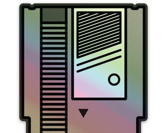 NES | Nintendo Entertainment System Video Game Cartridge Vinyl Holographic Sticker