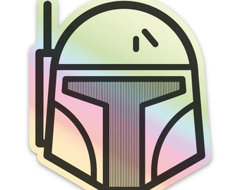 Boba Fett Holographic Sticker | Star Wars Waterproof Vinyl Decal