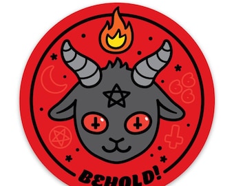 Baphomet Sticker | Kawaii Satanic Goat Waterproof Vinyl Decal