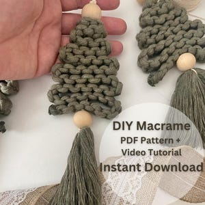 マクラメ模様 / クリスマスツリー / PDFダウンロード / DIYチュートリアル / ビデオ説明 / ボヘミアン風クリスマスツリーデコレーション