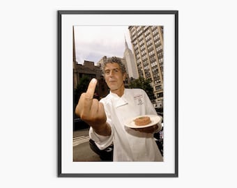 Anthony Bourdain, Photography Prints, Retro Poster, Kitchen Wall Art, Cooking Poster, Funky Wall Art, Museum Quality Photography Poster