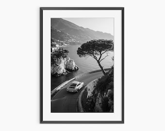 Auto Poster, Fotografie Drucke, Landschaftsdruck, Porsche 911 Poster, Porsche Wandkunst, Schwarzweißdruck, Wandkunst in Museumsqualität