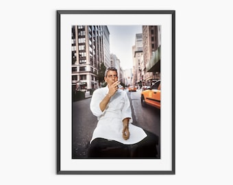 Antony Bourdain, Fotografie Drucke, Koch Poster, Küchen Drucke, Koch Poster, Küchen Wandkunst, Fotografie Poster in Museumsqualität