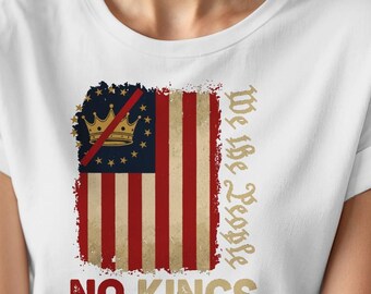 We The People No Kings Unisex T-Shirt, Vintage American Flag Tee