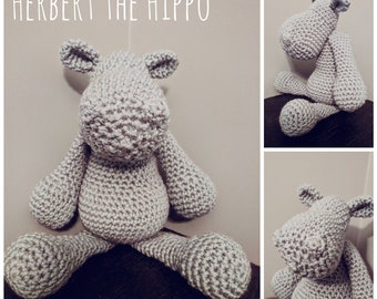 Herbert the Hippo - Crochet Hippo Stuffed Animal