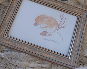 Mouse Watercolor Art Print 5x7 Unframed, Nursery Art