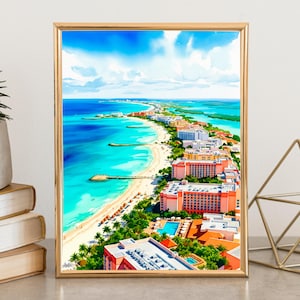 Cancun Travel Print Wall Art Cancun Wall Hanging Home Décor Cancun Gift Art Lovers Mexico Art Lover Gift Cancun Print Mexico Wall Art Décor