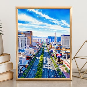 Las Vegas Travel Print Wall Art Las Vegas Wall Hanging Home Décor Las Vegas Gift Art Lovers Nevada Art Lover Gift Las Vegas Print USA