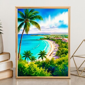 Anguilla Travel Print Wall Art Anguilla Wall Hanging Home Décor Anguilla Gift Art Lovers Caribbean Art Lover Gift Anguilla Print Caribbean