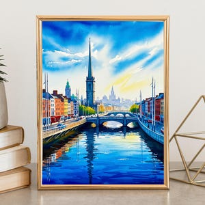 Dublin Travel Print Wall Art Dublin Wall Hanging Home Décor Dublin Gift Art Lovers Ireland Art Lover Gift Dublin Print Irish Wall Art Décor