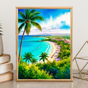 Anguilla Travel Print Wall Art Anguilla Wall Hanging Home Décor Anguilla Gift Art Lovers Caribbean Art Lover Gift Anguilla Print Caribbean