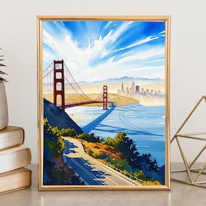 San Francisco Travel Print Wall Art San Francisco Wall Hanging Home Décor Golden Gate Gift Art Lovers California Lover Gift San Francisco