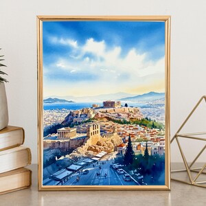 Athens Travel Print Wall Art Athens Wall Hanging Home Décor Acropolis Gift Art Lovers Greece Art Lover Gift Athens Print Greek Wall Art Déco