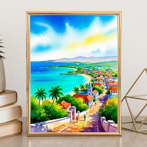 Jamaica Travel Print Wall Art Jamaica Wall Hanging Home Décor Jamaica Gift Art Lovers Caribbean Art Lover Gift Jamaica Print Caribbean