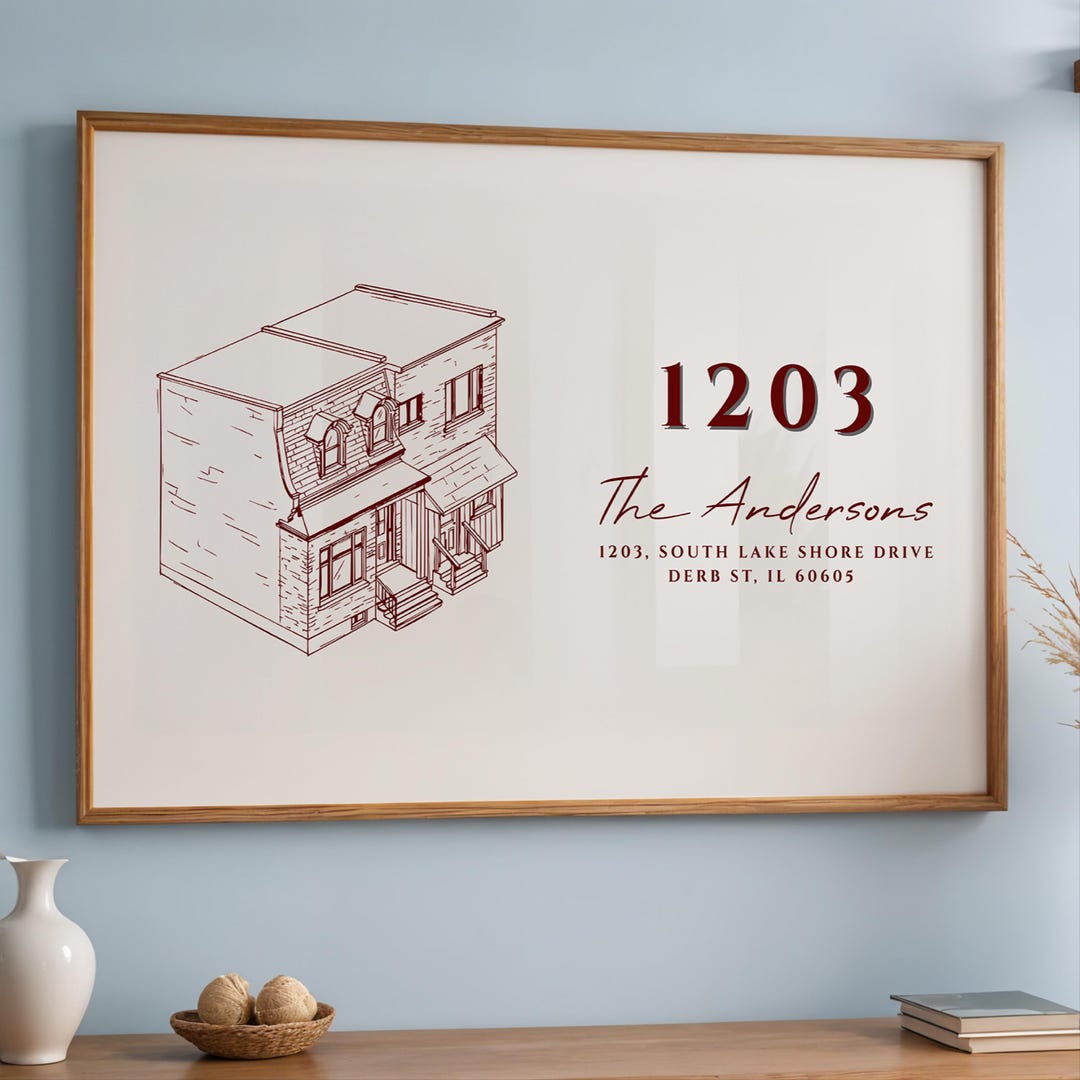 Custom House Drawing, Personalized Address Illustration, House Number ...