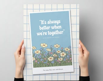 Impresión de letras de canciones personalizadas: arte mural musical personalizado (descarga digital)