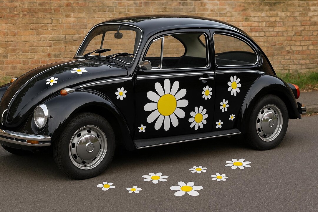 Daisy Decal Set of 12 / Hippie Flower Stickers Car Decals VW Campervan ...