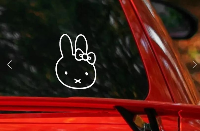 White Rabbit Car Decal Bunny Rabbit Car Decal Sticker: White or Black Vinyl, 4 Inch BONUS ...