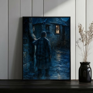 Póster de Outlander "El fantasma de Jamie" - Lámina de pintura al óleo de Outlander - Arte de pared de Inverness 1945 - Fan art de Jamie y Claire - Decoración de las Tierras Altas escocesas