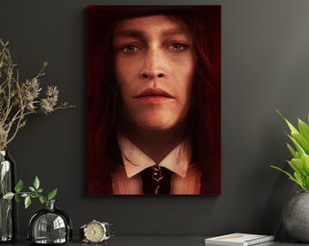 Dracula-porträtt, stämningsfull gotisk oljemålning (digital nedladdning)