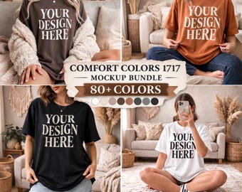 Comfortkleuren 1717-modelbundel 80 kleuren, CC1717-T-shirtmodel, oversized shirtmodel, lifestylemodel voor Etsy en POD-verkopers