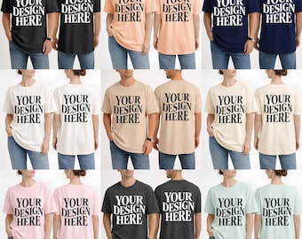 Comfort Colors 1717 Mockup Bundle, 50+ Colors, Real Model T-Shirt Mockups, Front Back Views, CC1717 POD Photos