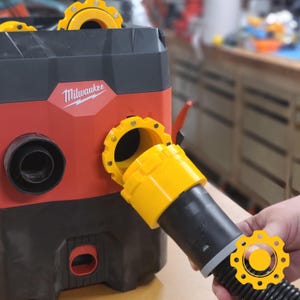 Adaptador magnético para manguera de aspiradora Milwaukee de 1-7/8" y 2-1/2" — macho, extremo de la aspiradora