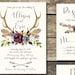 Printable Marsala Wedding Invitation Template, Wedding Invitation Printable, Boho, Rustic ...