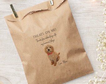 Pet Wedding Treat Bags, Personalized Wedding Favor Bags, Full Color Goodie Bag, Dog or Cat Birthday Treat Bags, Doggy Bag Wedding Favor