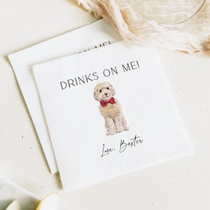 Personalized Pet Wedding Cocktail Napkins, Full Color Custom Wedding Napkins, Dog or Cat Cocktail Napkins, Watercolor Pet Cocktail Napkins